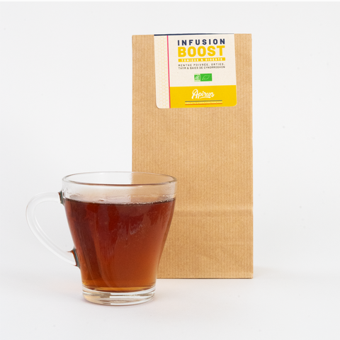 Infusion BOOST bio Apirun, plantes françaises pour boisson isotonique maison